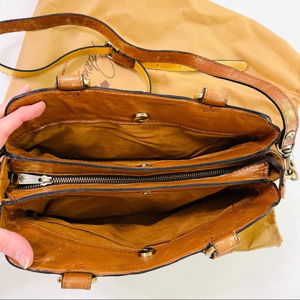 PATRICIA NASH crossbody tote Provincial Embroidery Collection ANGELIN Tan Gold - Picture 5 of 16